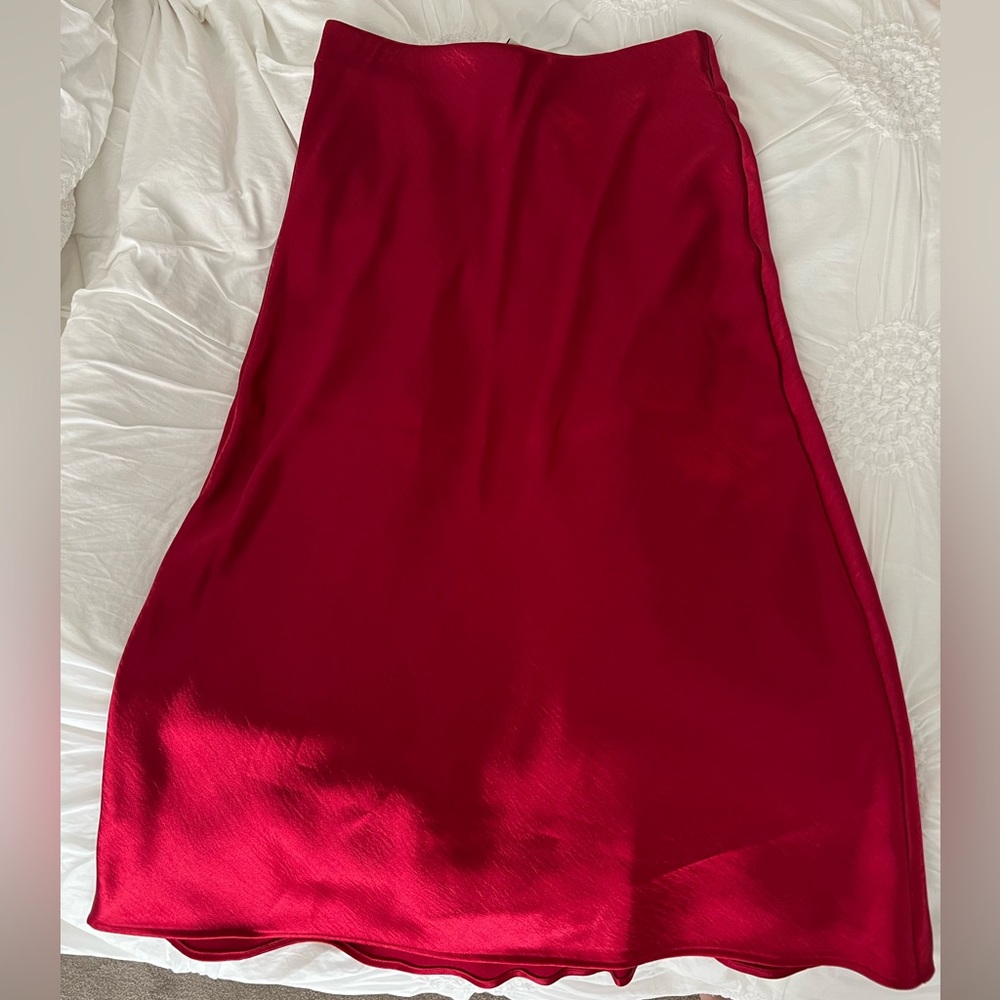 ❤️❤️ Red Satin Maxi Skirt